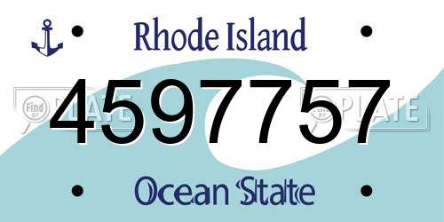 4597757 Rhode Island License Plate