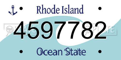 4597782 Rhode Island License Plate