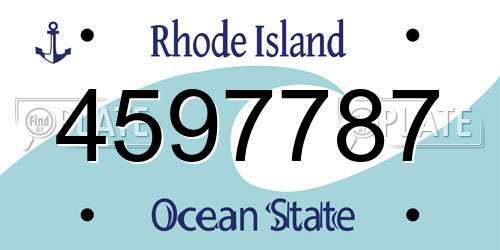 4597787 Rhode Island License Plate
