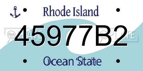 45977B2 Rhode Island License Plate