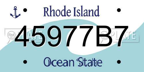 45977B7 Rhode Island License Plate