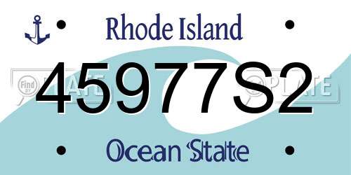 45977S2 Rhode Island License Plate