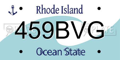459BVG Rhode Island License Plate