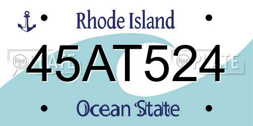 45AT524 Rhode Island License Plate