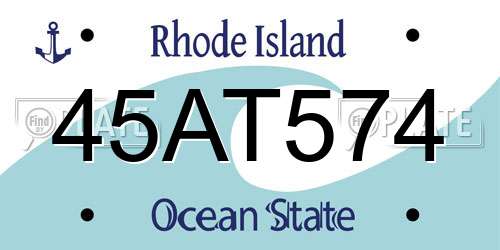 45AT574 Rhode Island License Plate