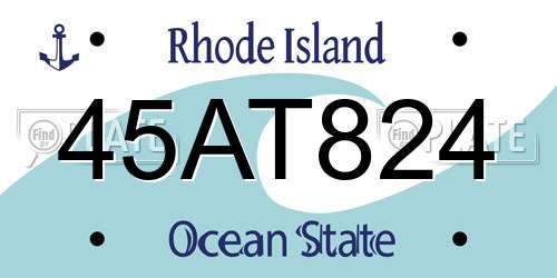 45AT824 Rhode Island License Plate