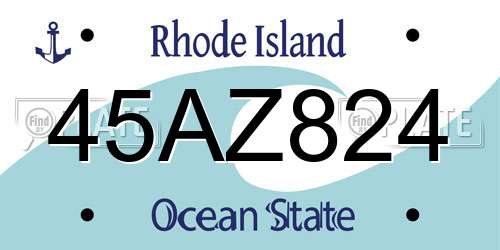45AZ824 Rhode Island License Plate