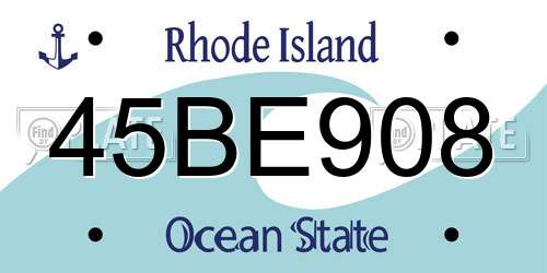 45BE908 Rhode Island License Plate