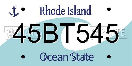 45BT545 Rhode Island License Plate