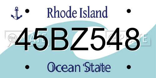45BZ548 Rhode Island License Plate
