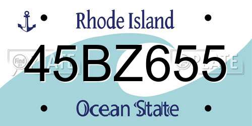 45BZ655 Rhode Island License Plate