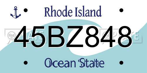 45BZ848 Rhode Island License Plate