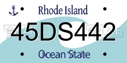 45DS442 Rhode Island License Plate