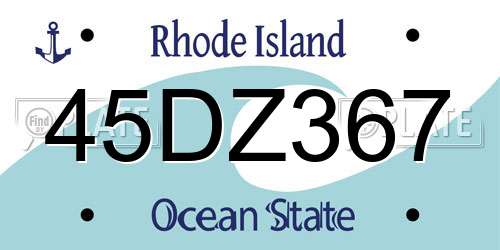 45DZ367 Rhode Island License Plate