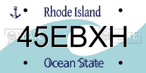 45EBXH Rhode Island License Plate