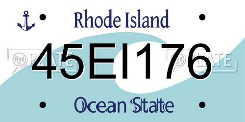 45EI176 Rhode Island License Plate