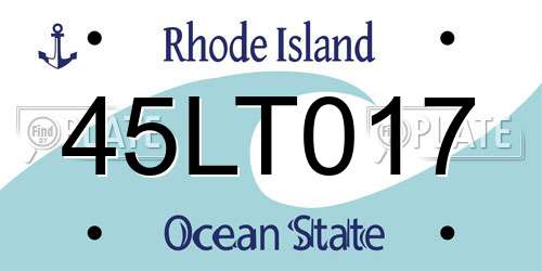 45LT017 Rhode Island License Plate