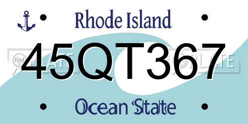 45QT367 Rhode Island License Plate