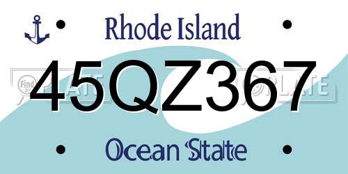 45QZ367 Rhode Island License Plate