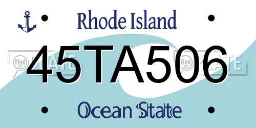 45TA506 Rhode Island License Plate