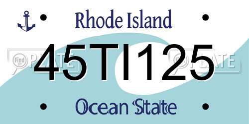 45TI125 Rhode Island License Plate