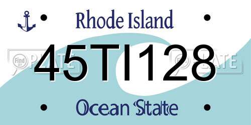 45TI128 Rhode Island License Plate