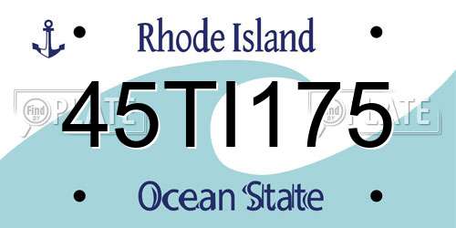 45TI175 Rhode Island License Plate