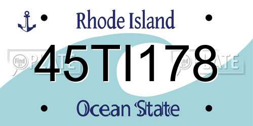 45TI178 Rhode Island License Plate