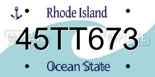 45TT673 Rhode Island License Plate