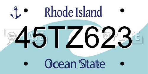 45TZ623 Rhode Island License Plate