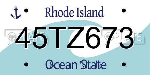 45TZ673 Rhode Island License Plate
