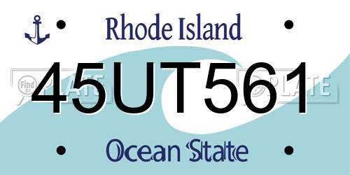45UT561 Rhode Island License Plate