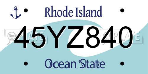 45YZ840 Rhode Island License Plate