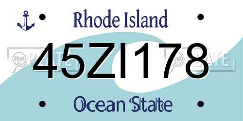 45ZI178 Rhode Island License Plate