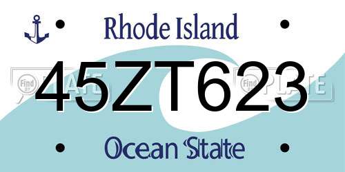 45ZT623 Rhode Island License Plate