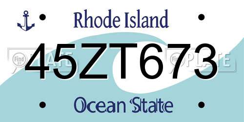 45ZT673 Rhode Island License Plate