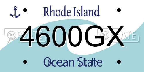 4600GX Rhode Island License Plate