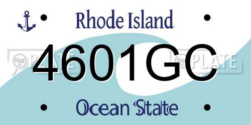 4601GC Rhode Island License Plate