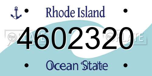 4602320 Rhode Island License Plate