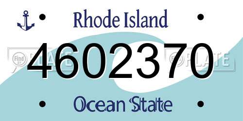 4602370 Rhode Island License Plate