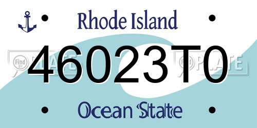 46023T0 Rhode Island License Plate