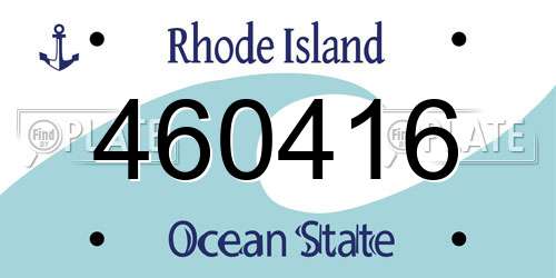 460416 Rhode Island License Plate