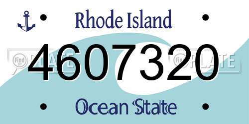 4607320 Rhode Island License Plate