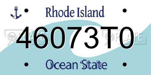 46073T0 Rhode Island License Plate