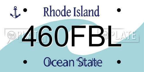 460FBL Rhode Island License Plate