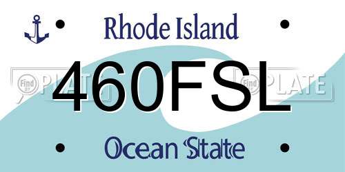 460FSL Rhode Island License Plate