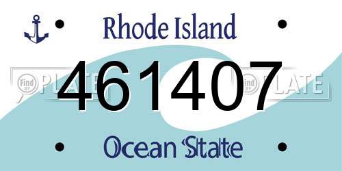 461407 Rhode Island License Plate
