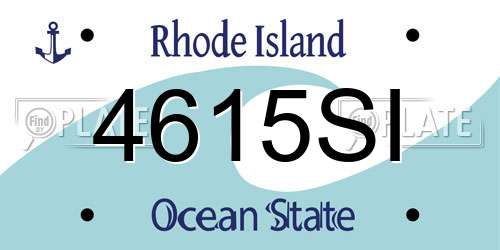 4615SI Rhode Island License Plate