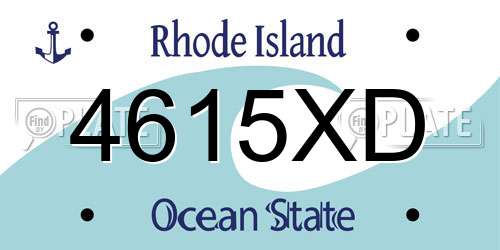 4615XD Rhode Island License Plate