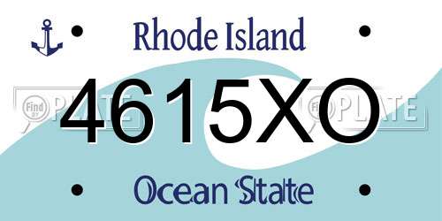 4615XO Rhode Island License Plate